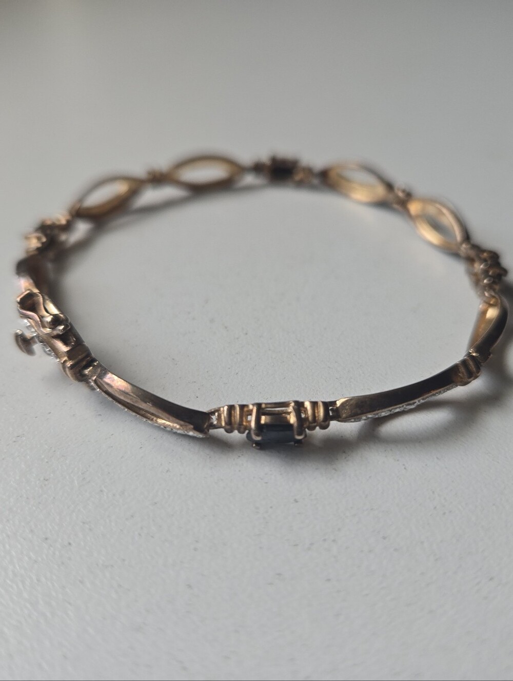 Gold Vermeil & Sterling Sapphire Tennis Bracelet